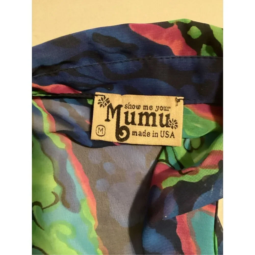 Show Me Your MuMu Blue Green Paisley Tunic Top Sz M
